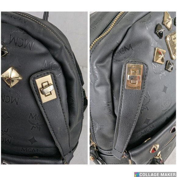 MCM Rucksack Visetos Black Canvas Small Leather Backpack main image 8